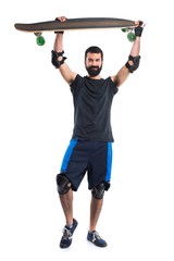 Skater with safety protections