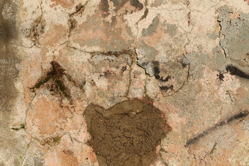 texture of  plaster wall, gray concrete surface with cracks, grungy background