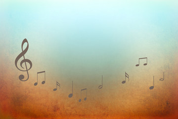 Music background with notes - vector illustration