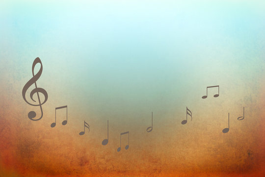 Music background with notes - vector illustration