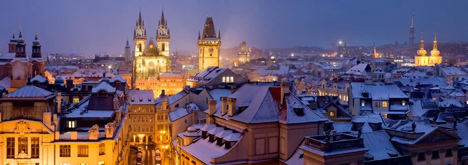 Papier Peint photo Lavable Prague Prague en hiver
