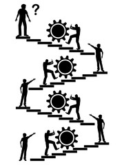 Conflicting Work Order. Concept sign for a bad chain of command