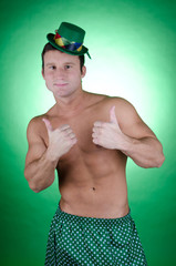 St.Patrick 's Day. Naked man. 