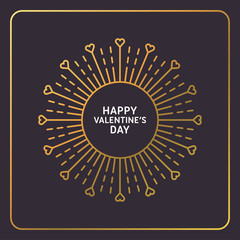 Decorative Circle Frame with Hearts. Happy Valentines Day Celebration. Vector Design Elements for Greeting Card