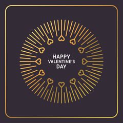 Decorative Circle Frame with Hearts. Happy Valentines Day Celebration. Vector Design Elements for Greeting Card