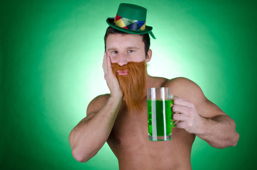 St.Patrick 's Day. Naked man. 