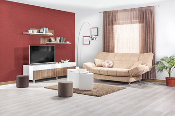 Interior of a modern living room in color