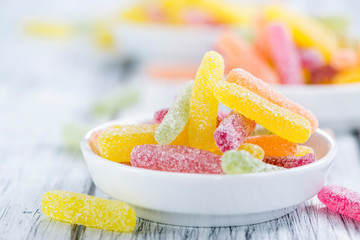 Gummi Candy (sweet and sour) selective focus
