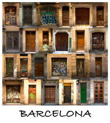 Collage of spanish wooden doors