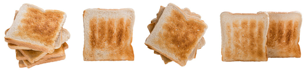 Toast Bread (isolated on white) - obrazy, fototapety, plakaty