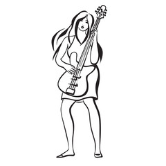 Young woman playing guitar