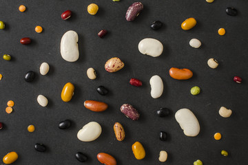 Different types of beans mixed background
