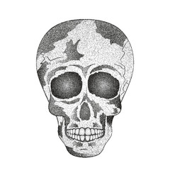 Vintage human skull. Tattoo. Day of The Dead