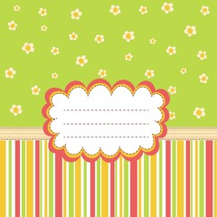 Greeting card template with a place for your text. Vector card with cute flowers