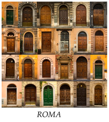 Collage of italian wooden doors