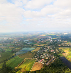 Moscow region. View from the airplane.