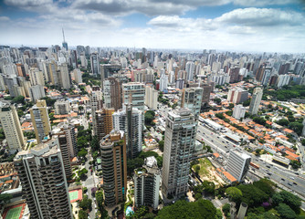 Naklejka premium Aerial view of Sao Paulo, Brazil