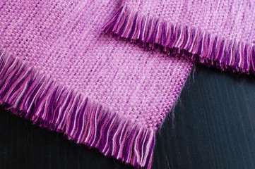 Close up of alpaca wool scarf