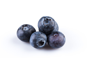 Blueberries on white background