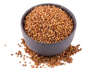 Buckwheat groats in a bowl