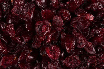 Dried cranberries  on white