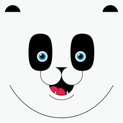 Thin line panda face