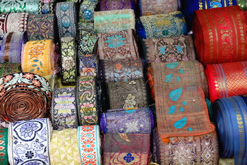 Satin ribbons for sewing. Kathmandu-Nepal. 2038