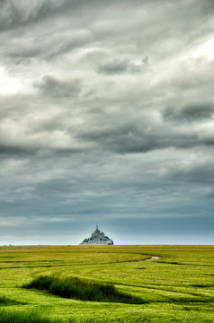 Landscape with Mont Saint Michel on background