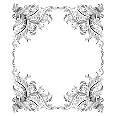 Frame with hand-drawing decorative ornaments