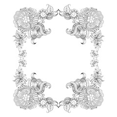 Frame with sketch doodles decorative elements