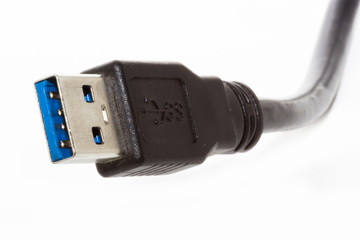 USB plug isolated on white background.