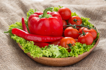 Fresh vegetables lying in a bowl 