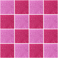 Fototapeta premium Checkered seamless pattern - pink glitter