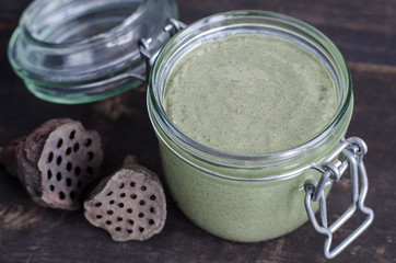 Organic cosmetic mask (scrub) with natural extracts