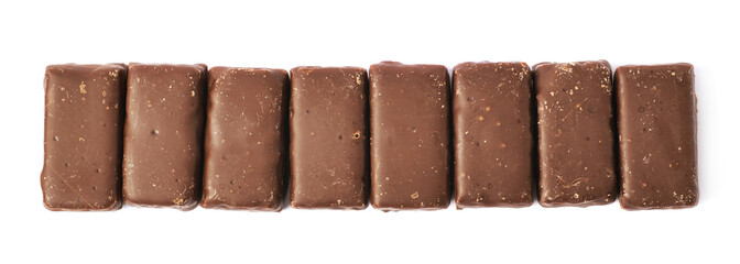 Line of chocolate waffle candies