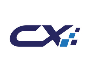 Fototapeta premium CX digital letter logo