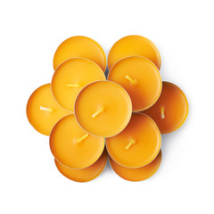 Tealight paraffin wax candle isolated