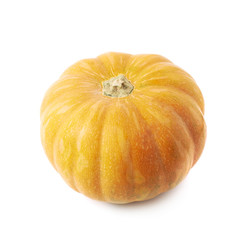 Single ripe orange pumpking isolated