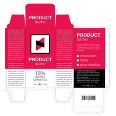 Box design, die-stamping. Vector template