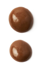 Chocolate glazed nut candy isolated