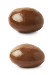 Chocolate glazed nut candy isolated