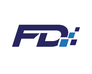 FD digital letter logo