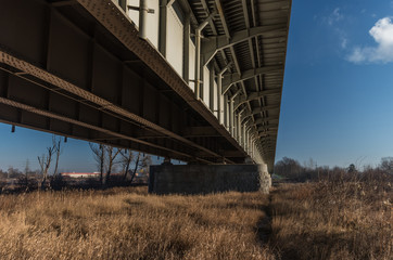 Nowohucki bridge over Vistula river, Krakow, Poland