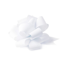 Decorational ribbon gift bow isolated