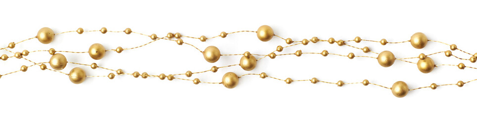Fototapeta na wymiar Line of beads garland thread isolated