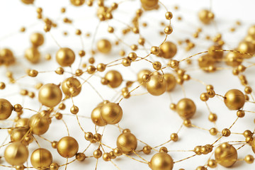 Surface covered with garland beads thread