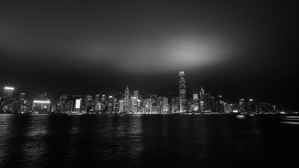 Skyscraper at victoria harbour in Hong kong