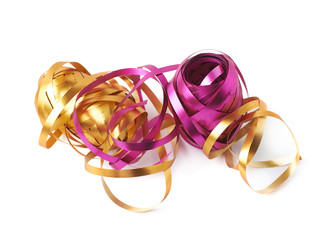 Glossy ribbon reels isolated