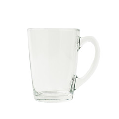 Empty glass mug isolated