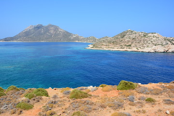 îles et bleu de la mer égée